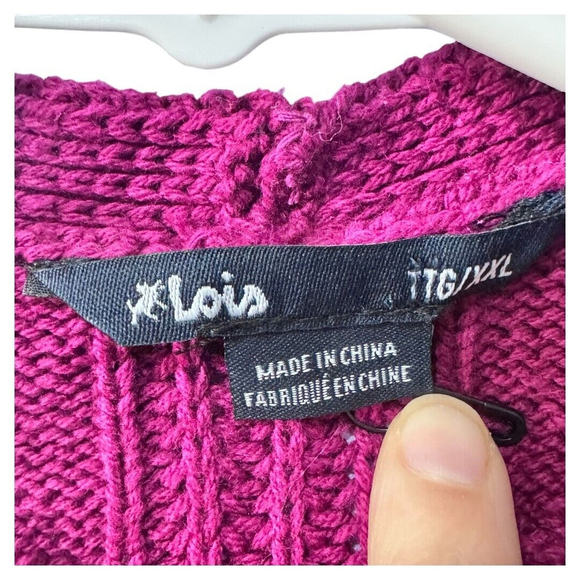 Lois Burgundy XXL ladies cardigan - Picture 2 of 4